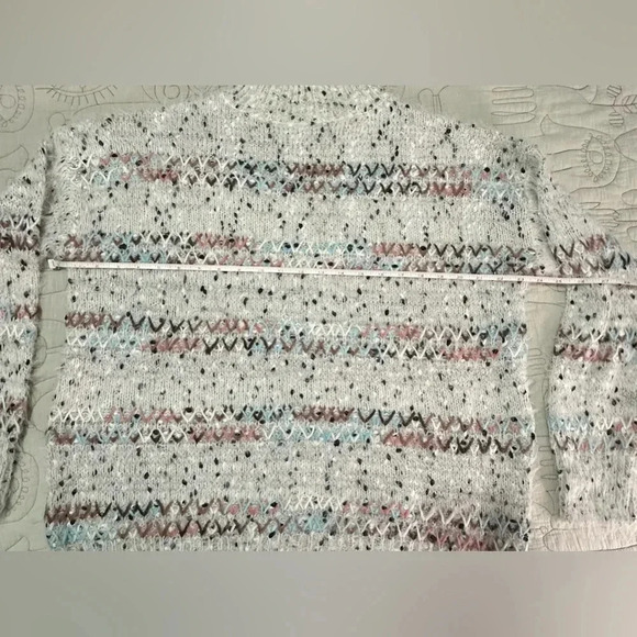 Anthropologie RAGA L Faye Mock Neck Eyelash Sweater Metallic Accent Threads - Picture 10 of 11